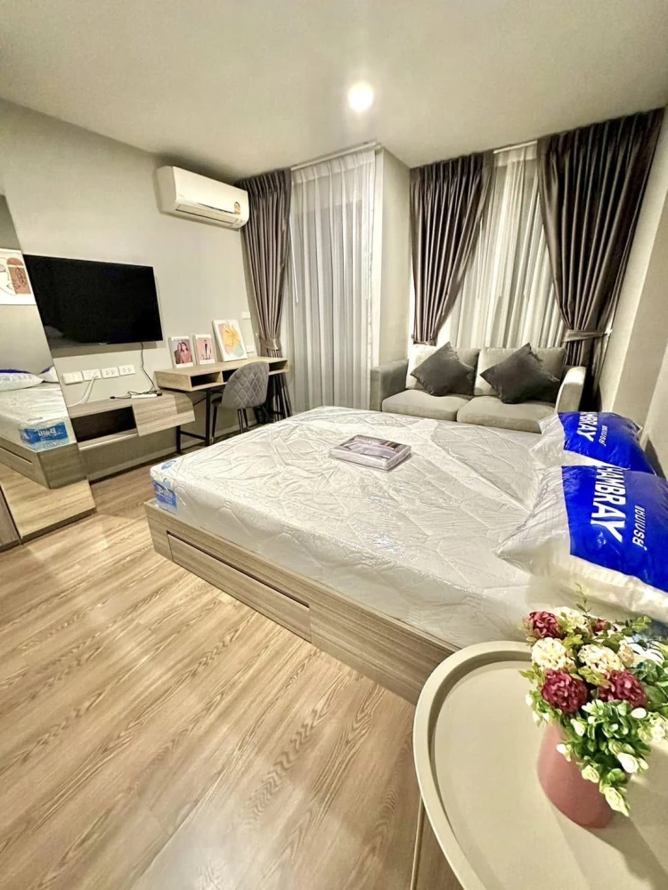 For rent, The Origin Ramintra 83 Station, well decorated room, very inviting, complete with electrical appliances, hurry to book