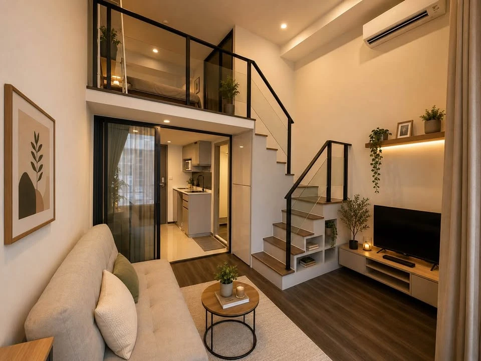 For rent: Knightsbridge Space Ratchayothin, 1-bedroom duplex unit on the 15th floor. Spacious and comfortable. Book now!
