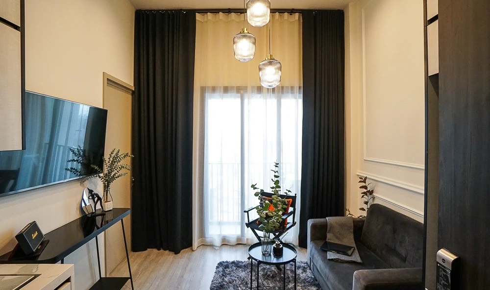 For rent!! Condo The Line Sukhumvit 101, 12th floor, river view, fully furnished, ready to move in, don't miss it!!