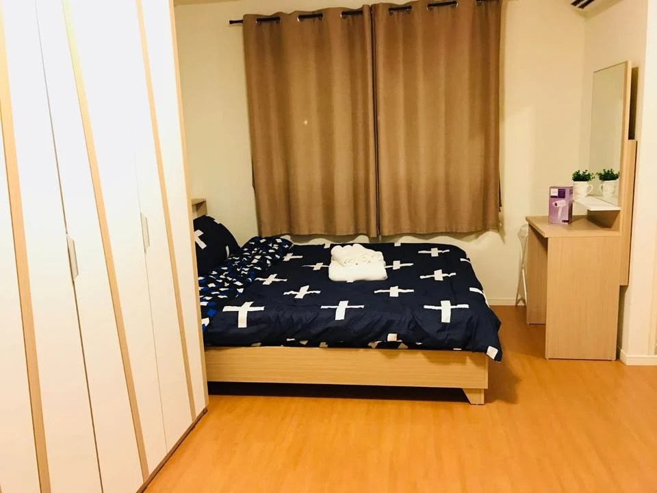 Condo for rent, Lumpini Romklao Suvarnabhumi, corner room with privacy, fully furnished and appliances, open view, come reserve now!