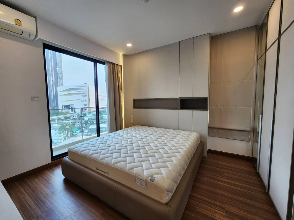 Condo for rent, Supalai Premier Charoen Nakhon, corner unit, view of the Chao Phraya River bend and Icon Siam, fully furnished and ready to move in. B