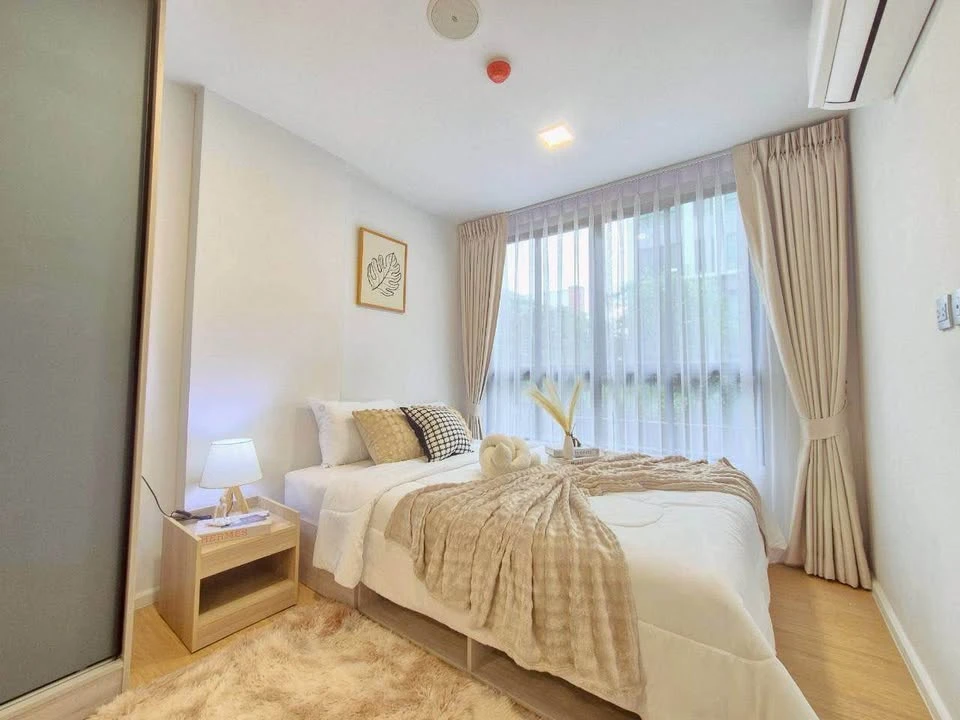 Condo for rent, Atmoz Canal Rangsit, beautifully decorated room, pleasing to the eye, white tone, affordable price, complete in one place, reserve now