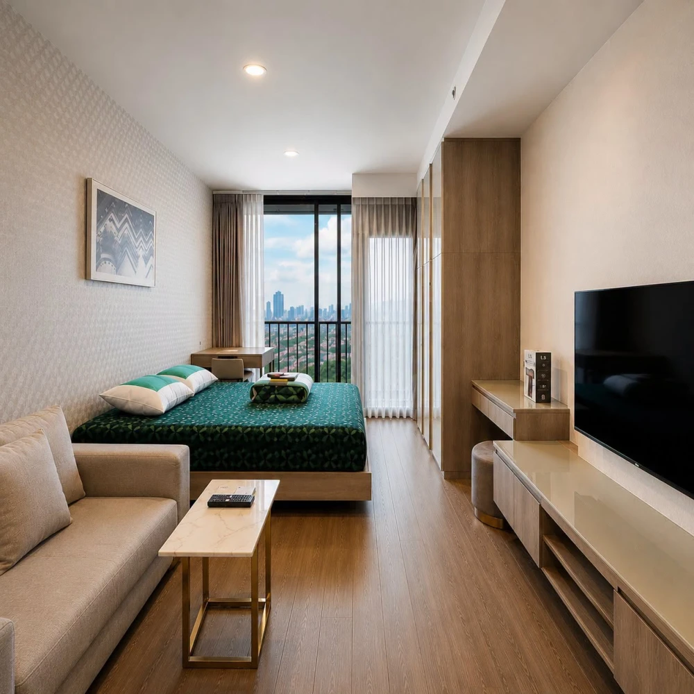 Condo for rent at Park Origin Phaya Thai. Ready to move in, 20th floor, beautiful view, great atmosphere. Fully furnished, just bring your suitcase an