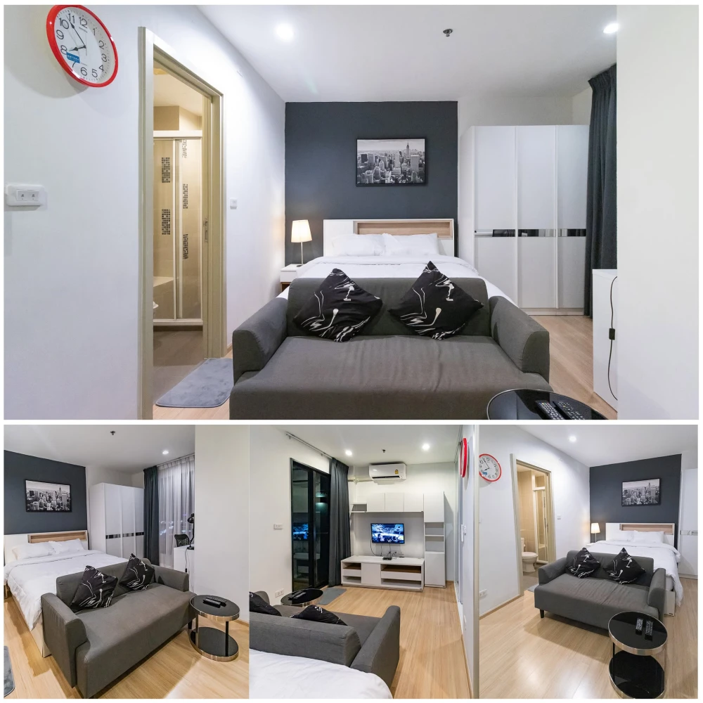 Condo for rent at The Base Ramkhamhaeng. Beautiful room, fully furnished with appliances, complete functionality, ready to move in immediately.