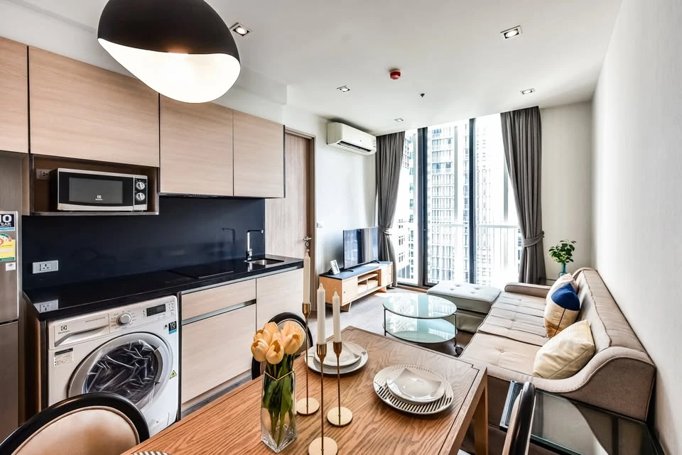 Condo for rent, Park 24 Origin Phrom Phong, high floor, great breeze, electrical appliances + furniture, ready to move in