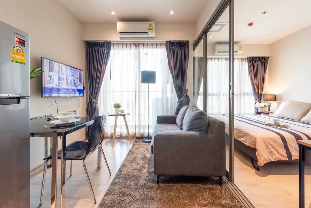 For rent!! Condo Wisdom Station Ratchada-Tha Phra, 15th floor, beautiful room, ready to move in, good price, hurry to book now!!