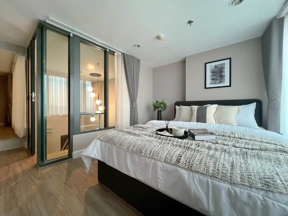Condo for rent, Metro Sky Prachachuen, beautifully decorated room, white tone, comfortable price, hurry and reserve now.