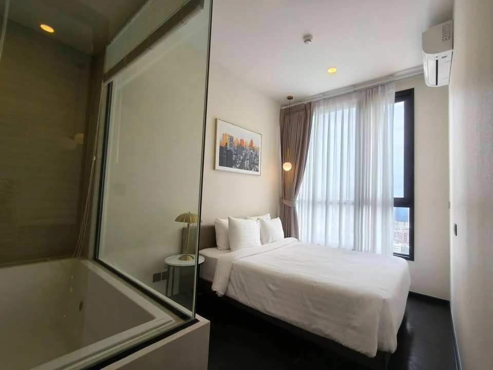 Condo for rent, Park Origin Thonglor, 1 bedroom, 1 bathroom, 32 sq m, with bathtub, 29th floor, high view, come and reserve now.