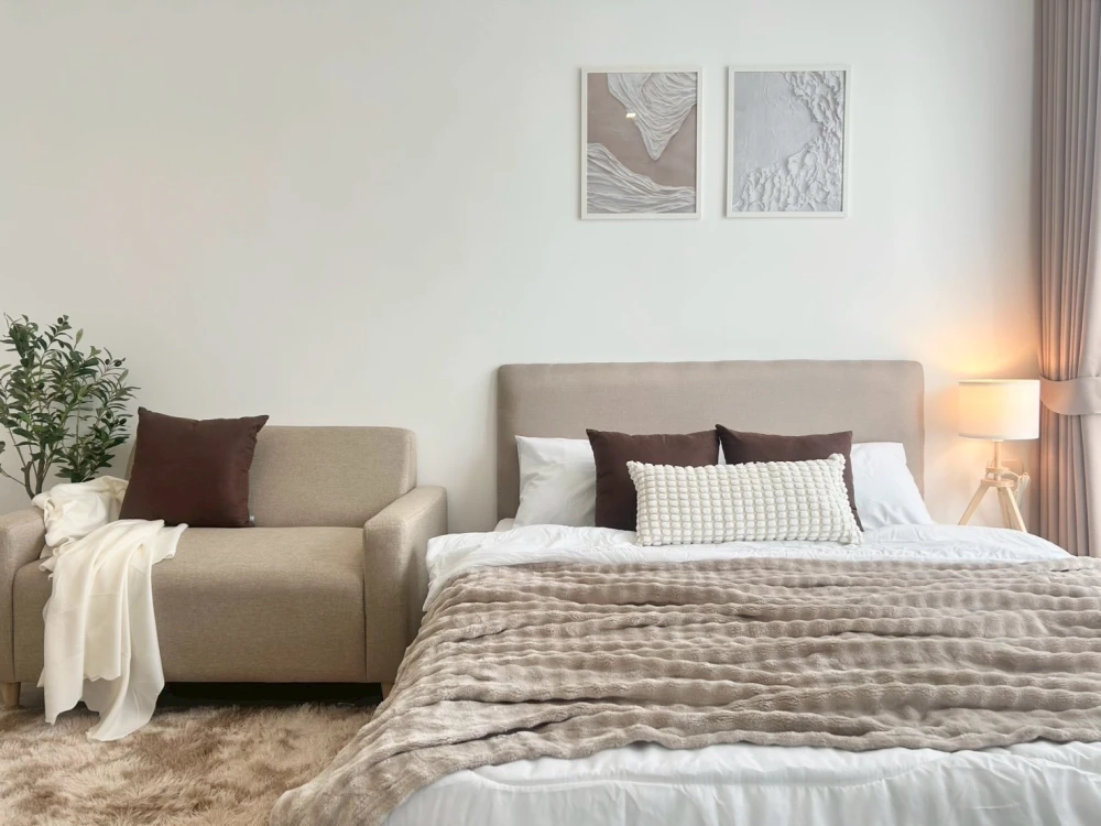 Condo for rent, The Rich Rama 9, beautiful room, clean, nice to live in.