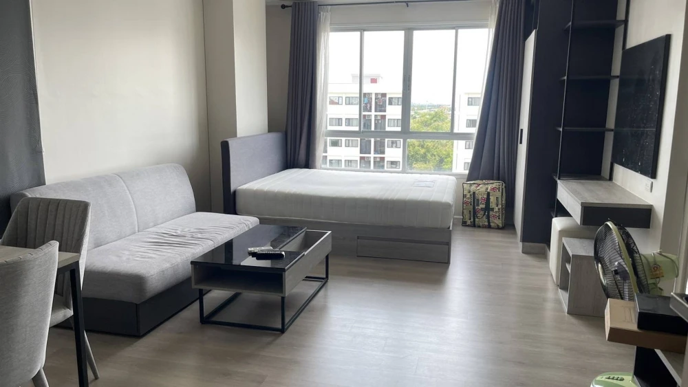 For rent!! D Condo Campus Dome Rangsit Phase 3, 8th floor, Building A, corner unit, fully furnished, ready to move in! Don't miss out!!