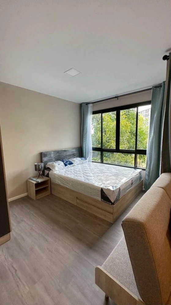 For rent: D Condo Hideaway Rangsit Phase 4, 2nd floor, natural tree view, not hot, not clashing with buildings, private corner, room not connected to