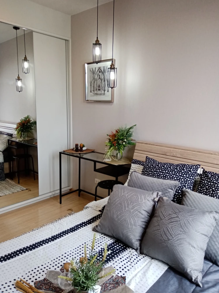 For rent: Plum Condo Pinklao, 4th floor, beautiful view, fully furnished, must reserve like this.