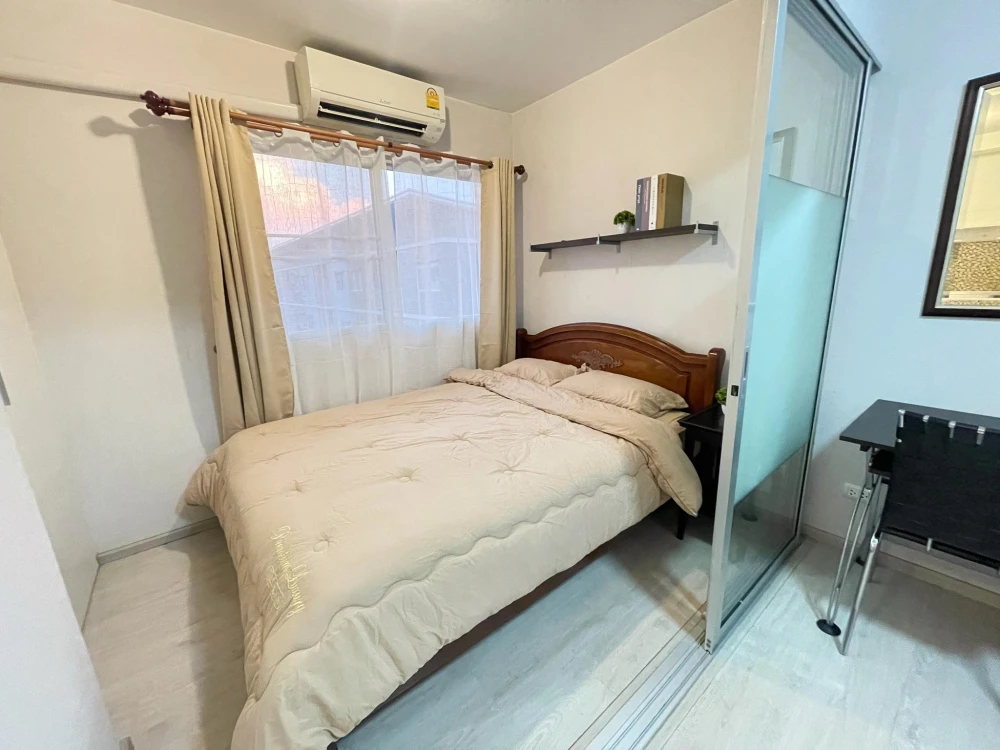 For rent: Plum Condo Park Rangsit Phase 2, beautiful room, as advertised, Building D, 8th floor, full electrical appliances and furniture, don't miss