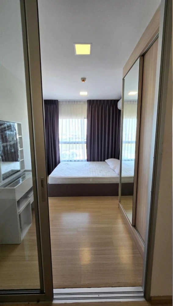 For rent: Plum Condo Rangsit Fresh, Building A, 8th floor, exterior view. Fully furnished with appliances, ready to move in.