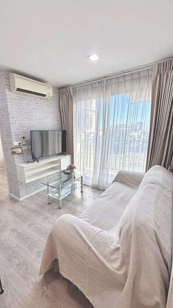 For rent: Pause Sukhumvit 107, 2 bedrooms, 1 bathroom, fully decorated, bright and comfortable tones, move in now, don't hesitate.