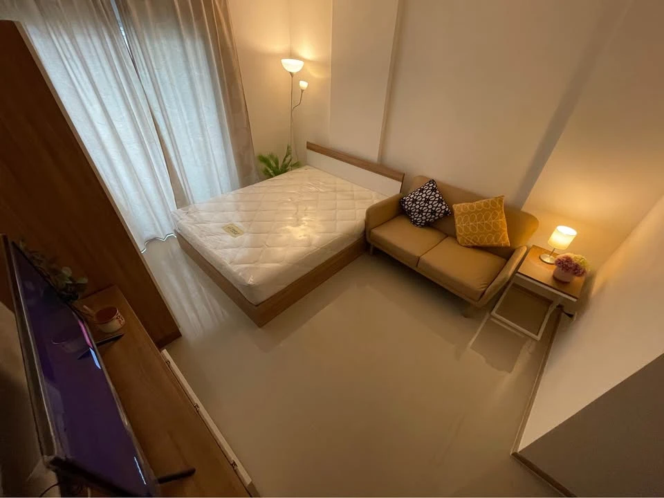 For rent, Elio Sukhumvit 64, studio room, decorated in a minimalist style, fully furnished with furniture and appliances. Book now.