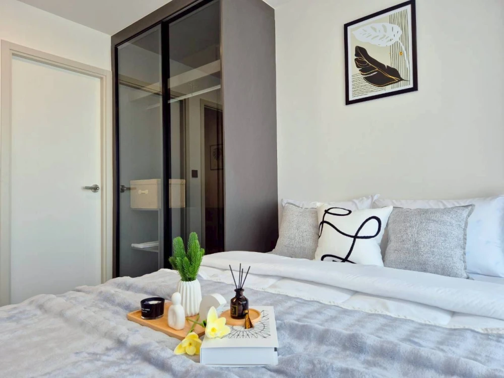 For rent: Atmoz Palacio Ladprao-Wanghin, 6th floor, Building D. Fully furnished; just bring your belongings and move in.