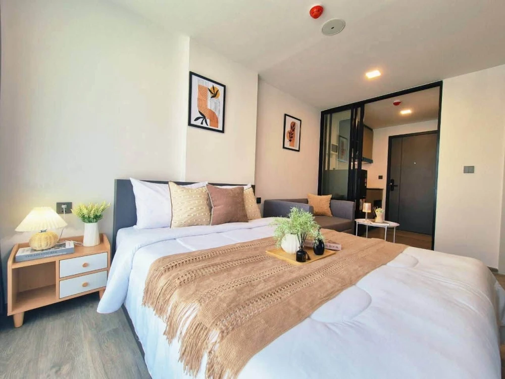 For rent, Atmoz Palacio Lat Phrao-Wang Hin project. Cozy decorated room, furnished, electrical appliances You can drag your bags in and move in.