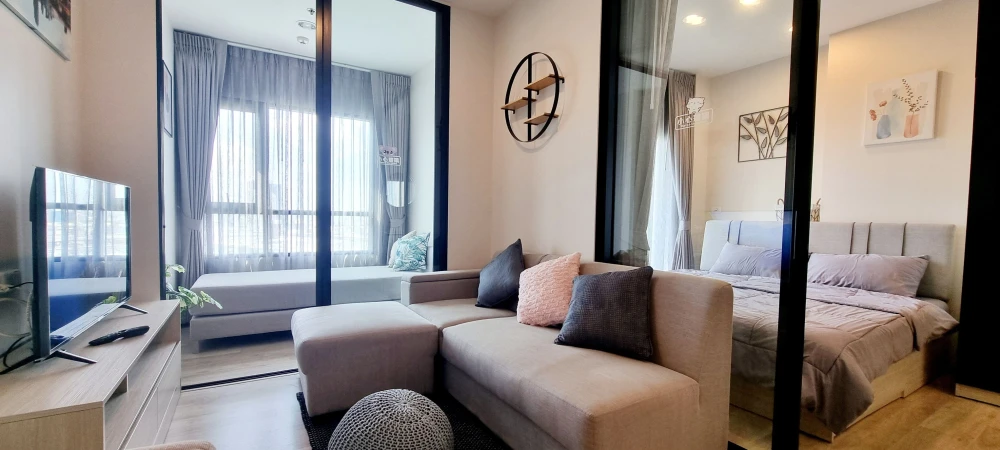 For rent, Niche Mono Mega Space Bangna project, beautiful view room, fully furnished with electrical appliances, ready to move in, reserve now!