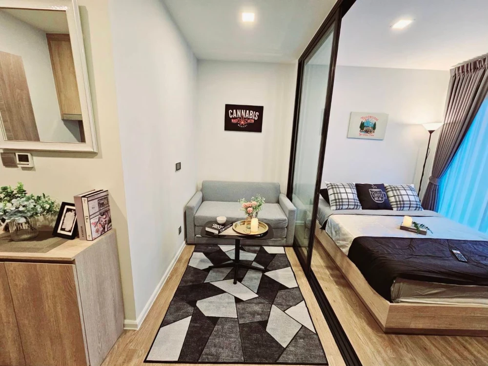 For rent: Modiz Sukhumvit 50, 7th floor, Building B, 1 bedroom, fully furnished, ready to reserve now.