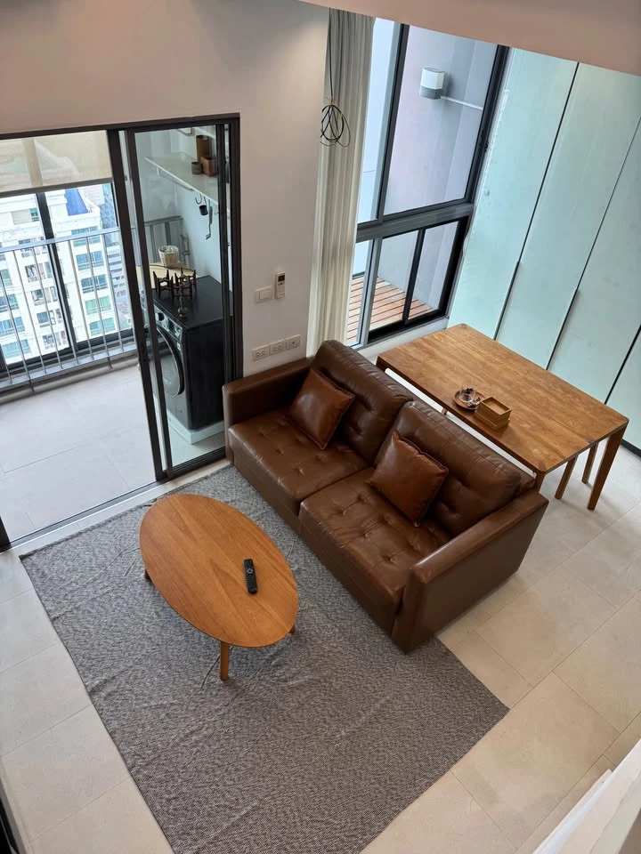 For rent, Ideo Q Phayathai, 37th floor, high floor, beautiful view, open, Duplex room, high ceiling, fully furnished, ready to move in