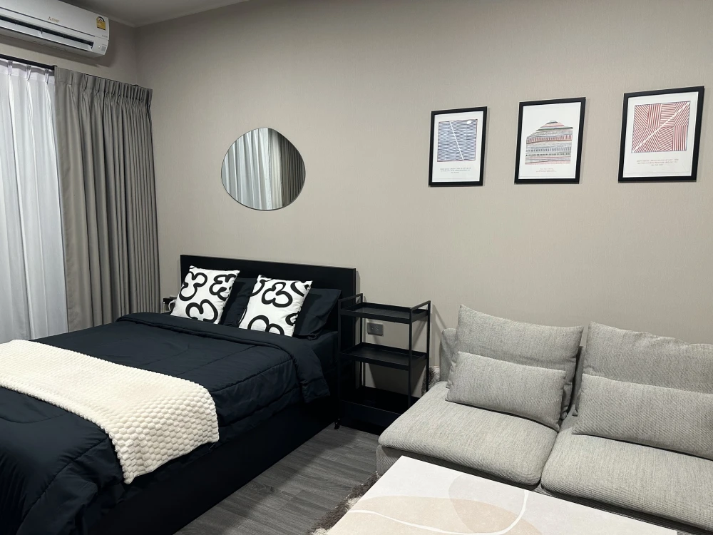 For rent, Ideo Sukhumvit - Rama 4, Studio room, facing north, not hot all day, high floor, beautiful view, ready to move in!