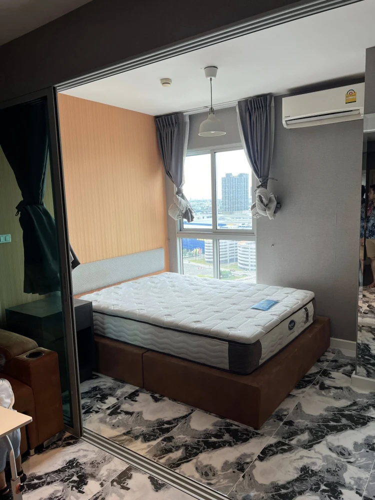 For rent: A Space Me Bangna, a room on a very high floor, fully furnished with appliances. The actual room is beautiful and exactly as shown in the pi