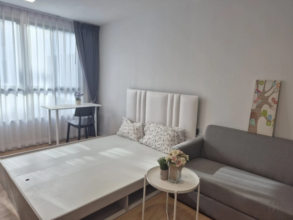 For rent: Atmoz Kanaal Rangsit, 1 bedroom, 1 bathroom, decorated in a cool tone, good location, garden view, reserve now!