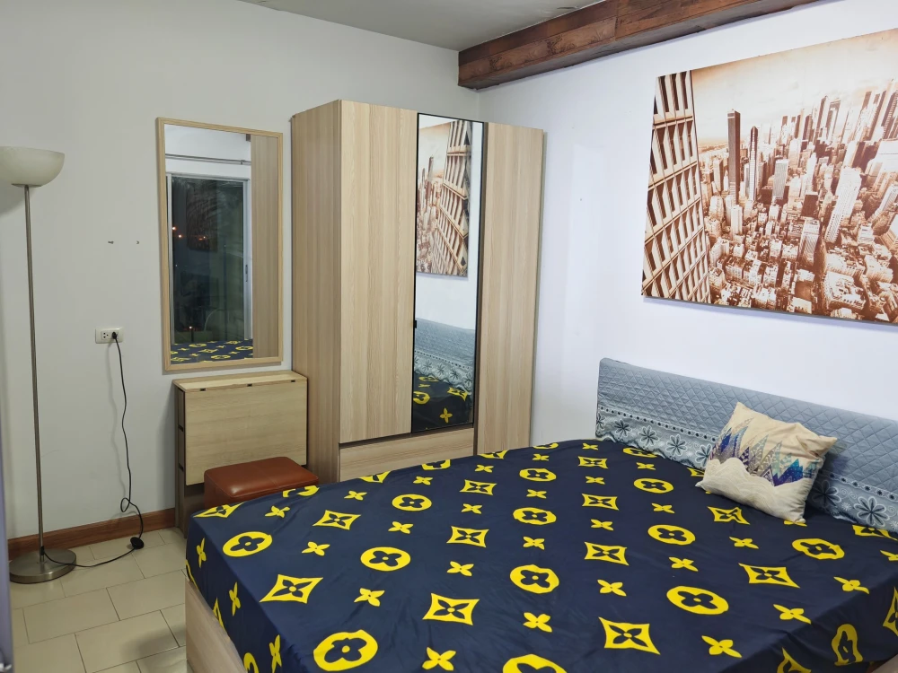 For rent City Home Srinakarin, beautifully decorated room, spacious storage space, fully equipped with amenities, arrange it now.