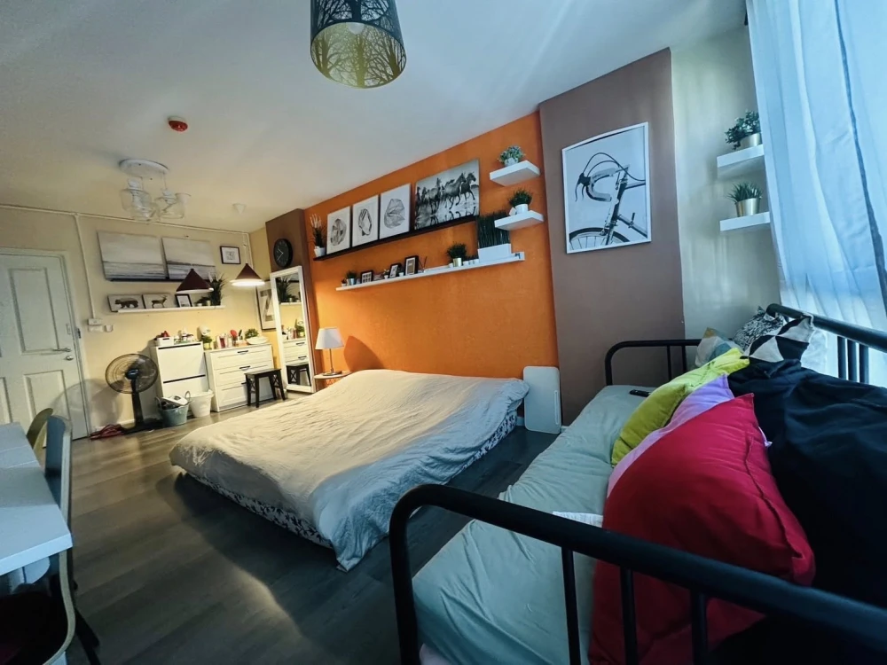 For rent: Dcondo Campus Resort Bangna, 7th floor, fully furnished, nice to live in, reserve now!