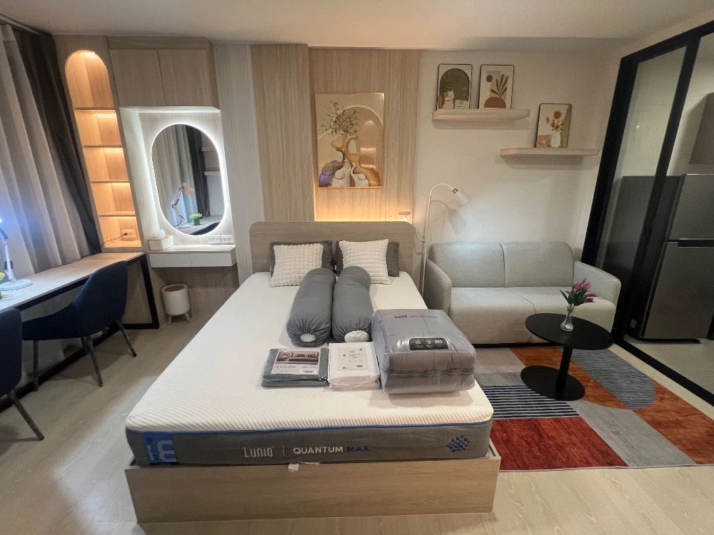 For rent: dcondo hype rangsit, 3rd floor, garden view, decorated in Muji style, nice to live in, reserve now.