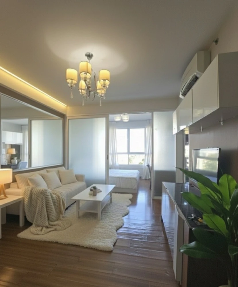For rent: i-biza Condominium RCA. Spacious room with a comfortable, not-too-low ceiling – unlike typical condos. Book now!