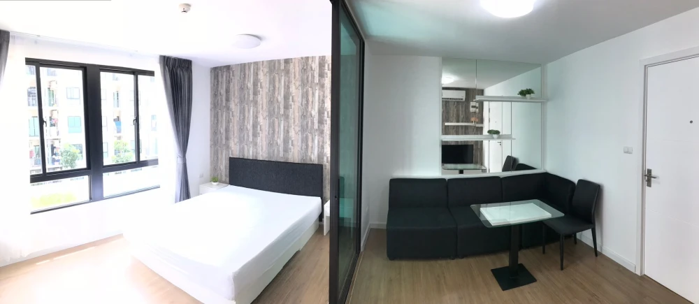 For rent: I Condo Salaya 2, 2 rooms, clearly separated, well-divided zones, fully furnished and equipped with appliances. Hurry and reserve today!