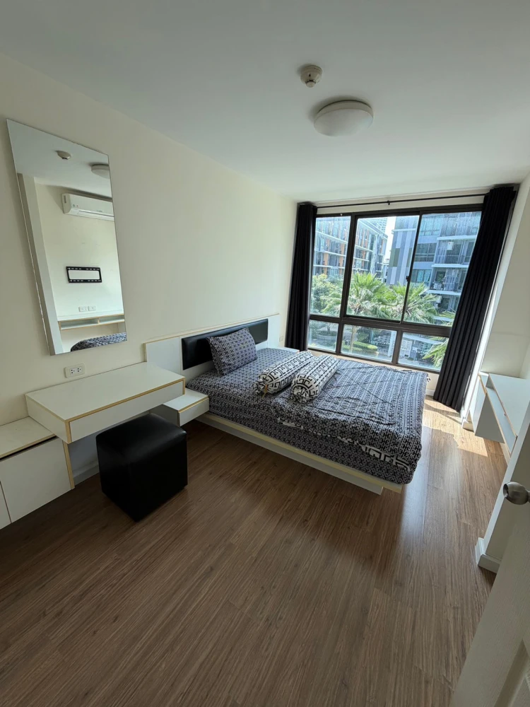 For rent: iCondo Sukhumvit 103, 4th floor, pool view, fully furnished, ready to move in. Book now before it's gone!