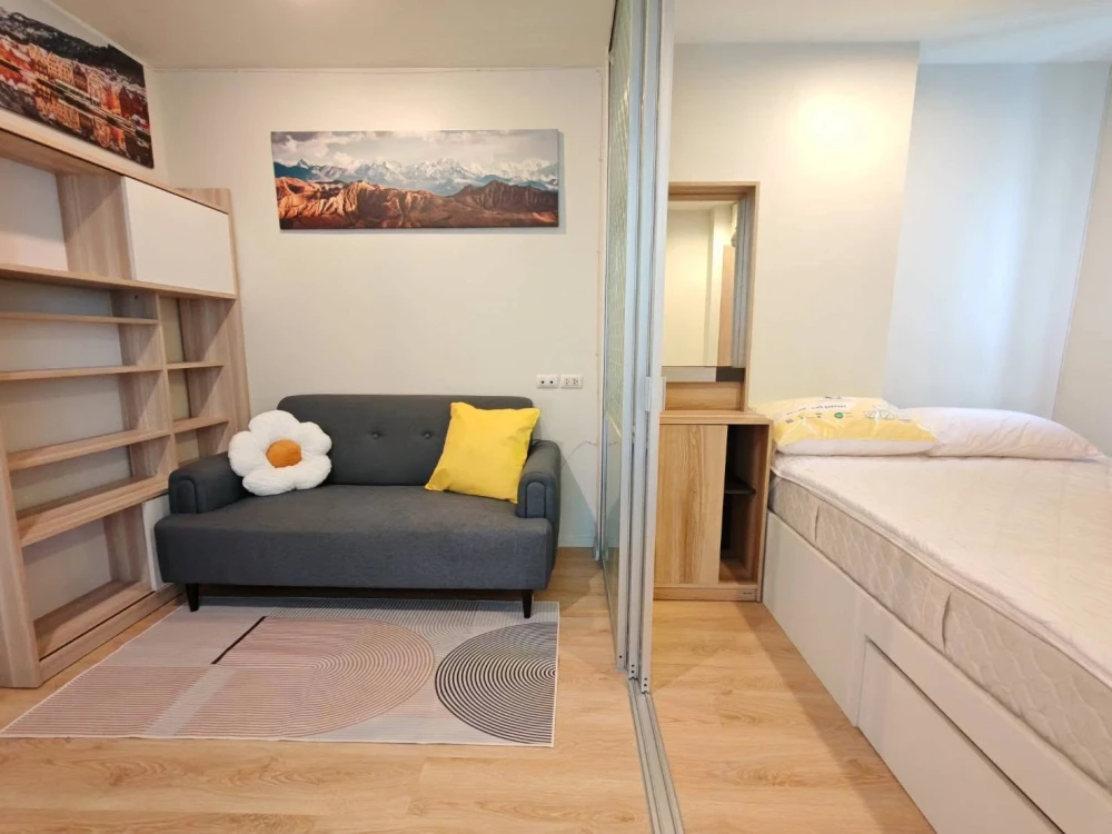 For rent: Lumpini Mega City Bangna, beautiful view of The Glass Market Bangna, fully furnished with appliances. Ready to move in.