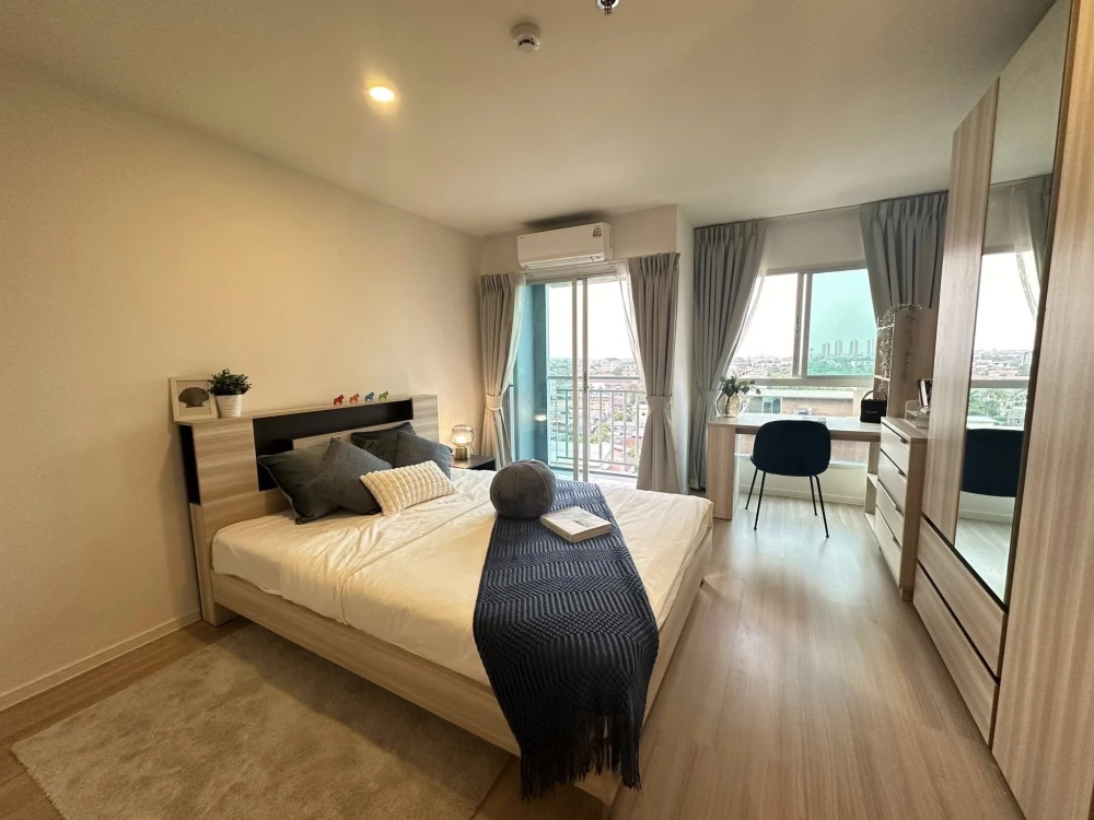 For rent: Lumpini Ville Chaengwatthana-Pakkret Station, ready to move in, high floor, fully furnished, bright screen++