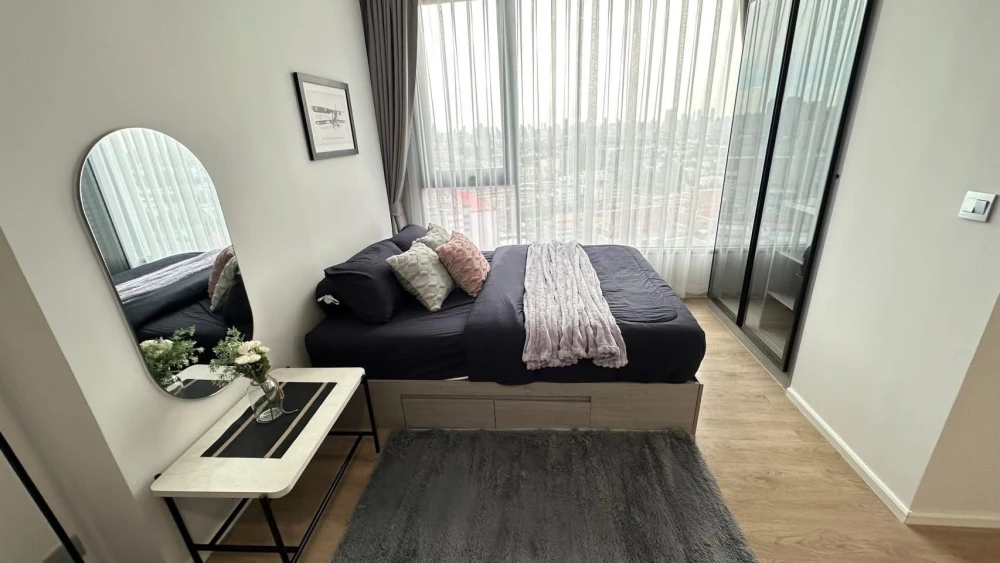 For rent: Modiz Rhyme Ramkhamhaeng, high floor, beautiful view (21st floor), fully furnished + appliances, don't miss out!