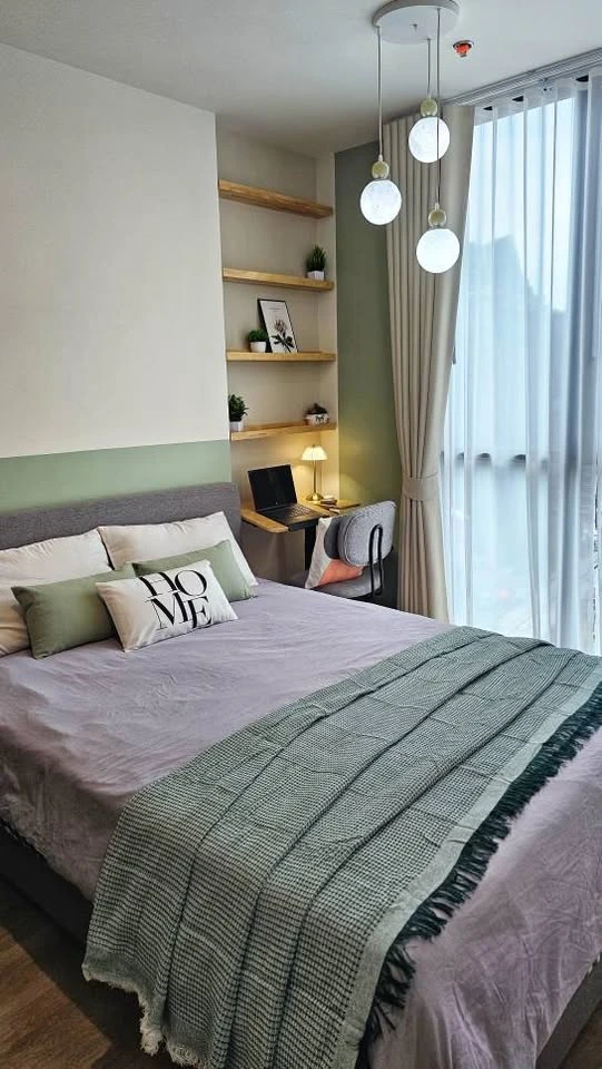 For rent: Noble Nue District R9, 1 bedroom, 1 bathroom, decorated in a cool color scheme, fully furnished, beautiful view from a high floor, reserve n