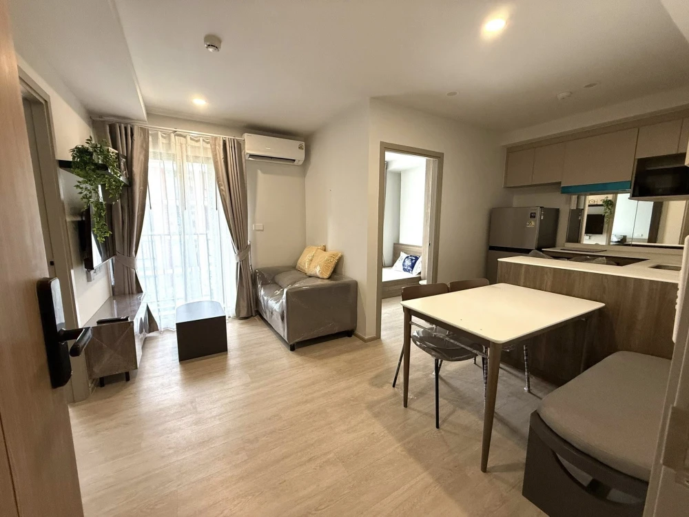 For rent: Nue Core Khu Khot Station, corner room, 2 bedrooms, pool view, fully furnished, built-in washer and dryer, hurry and reserve now!