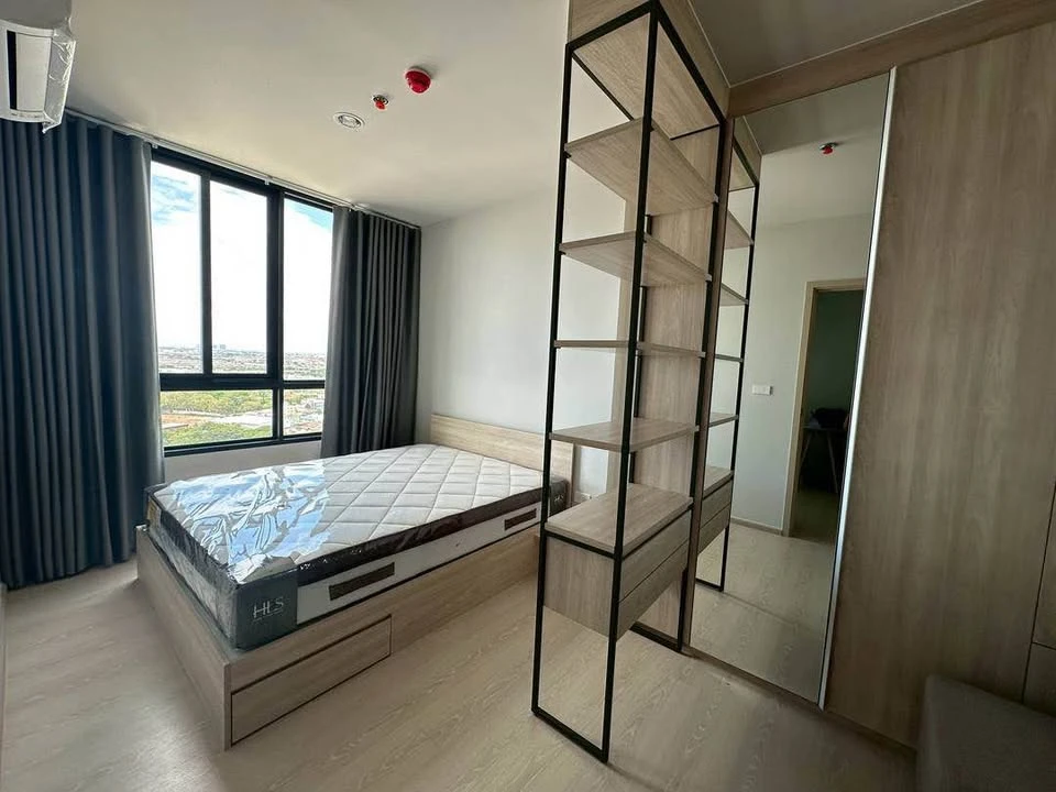 For rent Nue mega plus Bangna, very high floor (35th floor), beautiful city view, fully furnished, reserve now.