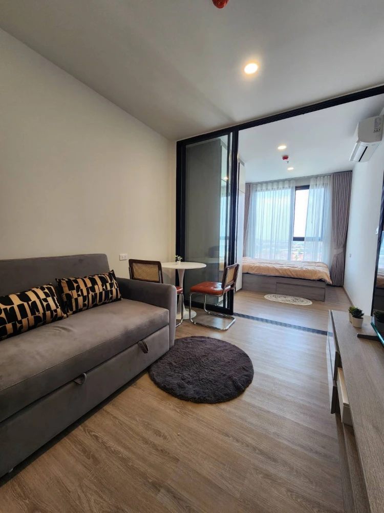 For rent: Origin Plug & Play Nonthaburi Station, high floor unit, ready to move in. Fully furnished with all amenities. Just bring your suitcase! Book