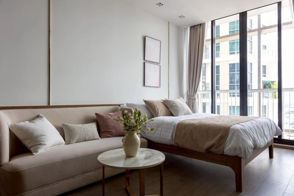For rent: Park 24 Origin Phrom Phong, high floor room, beautiful view, fully furnished, ready to move in.