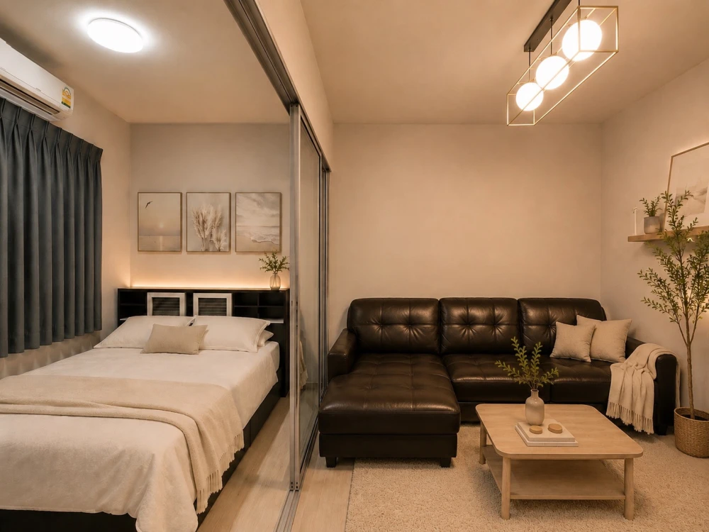 Plum Condo Park Rangsit for rent, 2nd floor, corner unit, fully furnished, very livable. Book now, don't wait!