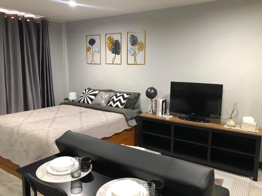 For rent Ratchada Orchid Condo, ready to move in, just drag one suitcase and move in!