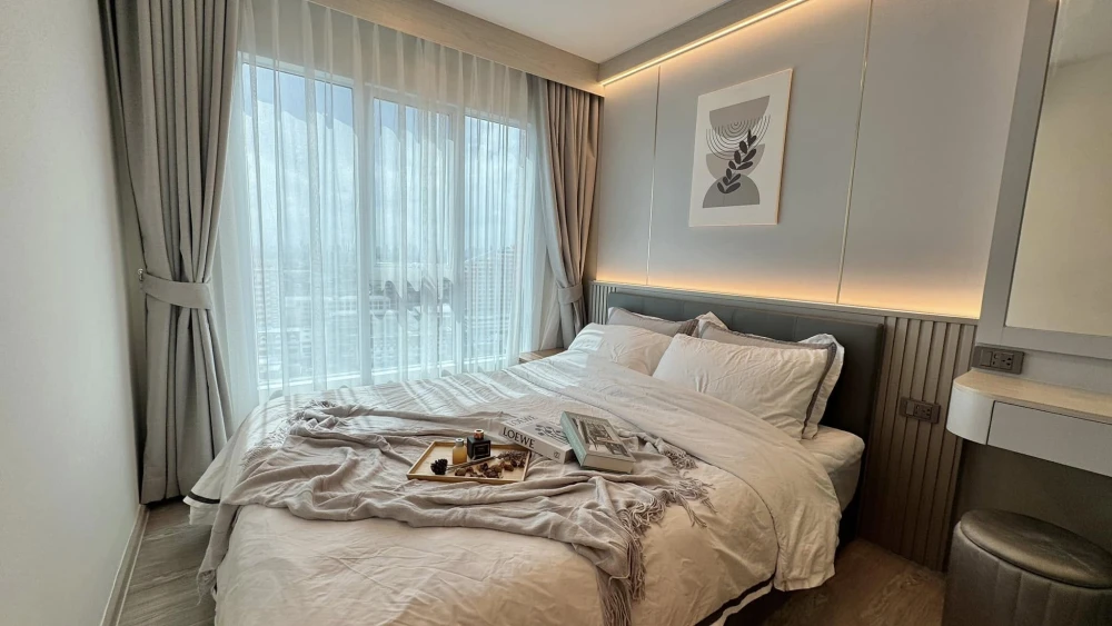 For rent: Regent Home Bangna, headboard facing north, beautiful view, no blocked view, see the Chao Phraya River, fully decorated in a premium style,