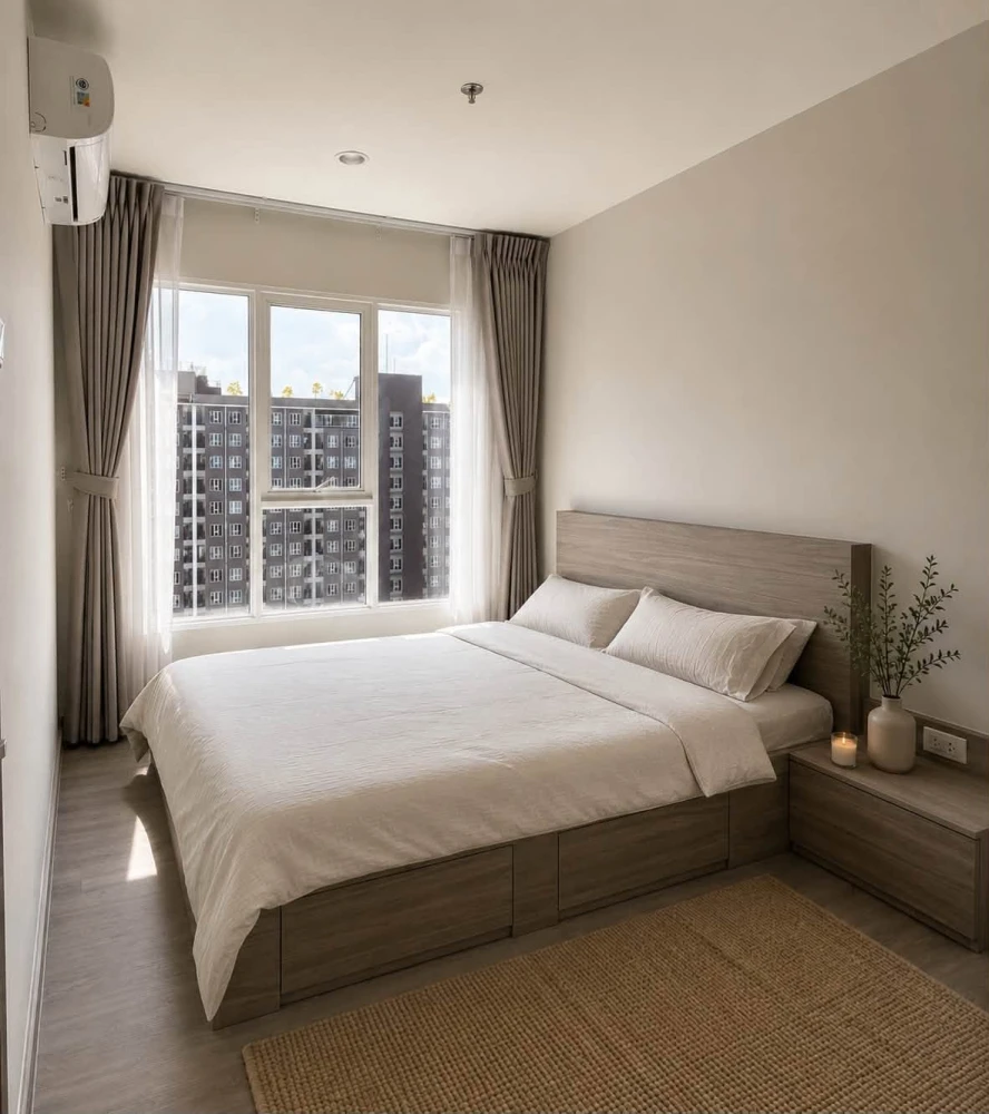 For rent: Regent Home Bangna, beautifully decorated minimalist-style room, fully furnished, pool view. Book now!
