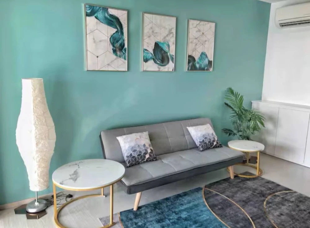 For rent: Rhythm Sukhumvit 42, blue room, bright and comfortable to the eyes, lots of usable space, fully furnished, ready to move in