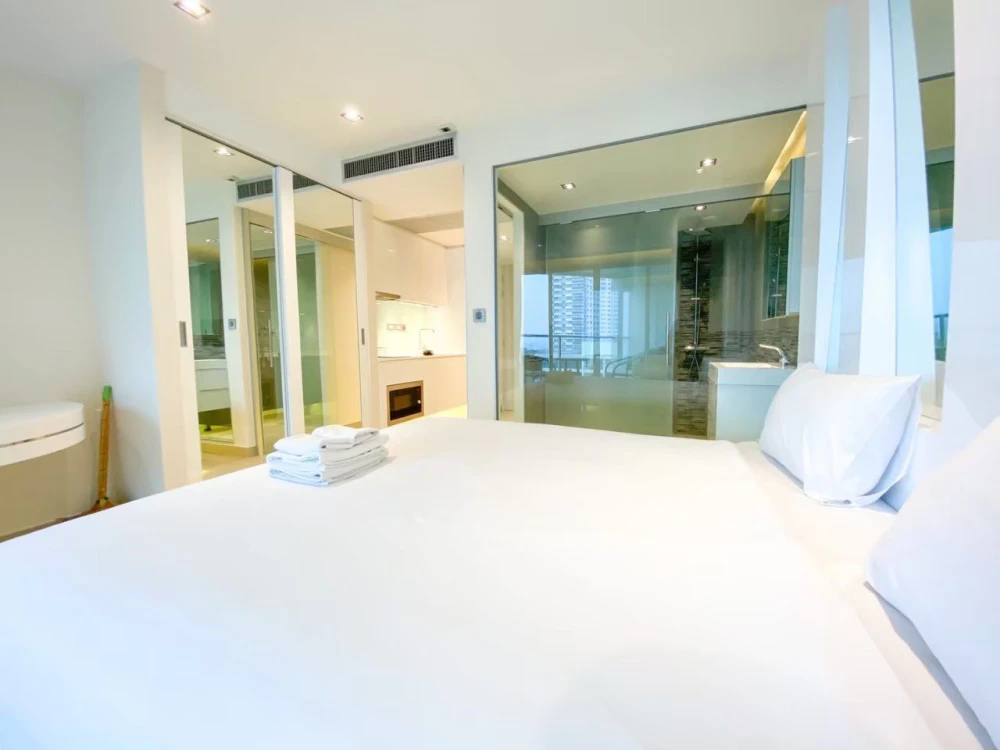 For rent: Sands Condominium Pattaya, ready to move in, sea view, clean white room tone, good like this, hurry and book now+++