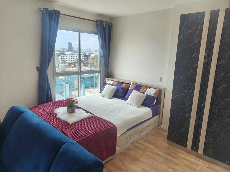 Condo for rent, Lumpini Ville Sukhumvit 101/1-Punnawithi, studio room, city view, fully furnished. If you're late, you'll miss it.