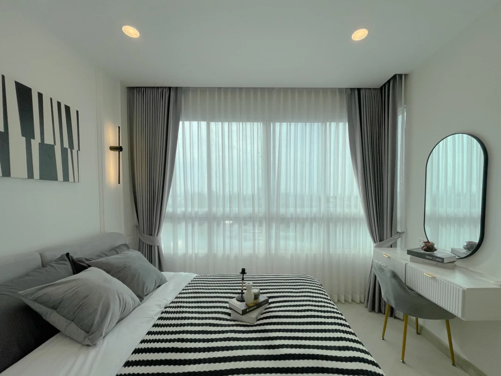 For sale: Happy Condo Ladprow 101. Beautifully decorated unit with stunning built-in furniture. Own it today!